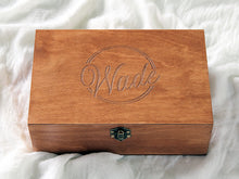 Load image into Gallery viewer, Box with engraved name, Personalized memory box, Custom keepsake box with monogram