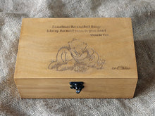 Load image into Gallery viewer, Favorite Winnie the Pooh quote on wood box, Personalized gift custom memory box