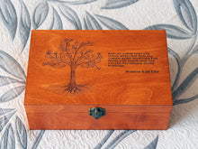 Load image into Gallery viewer, Memory box with engraved bible quote, Custom saying on keepsake box
