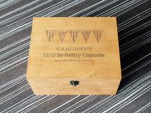 Load image into Gallery viewer, Custom Time Capsule, Personalized memory box, Custom engraved wooden box