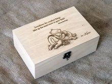 Load image into Gallery viewer, Personalized keepsake box with Winnie the Pooh saying and name, Custom wooden gift box