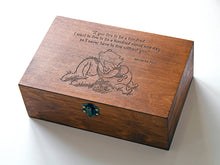 Load image into Gallery viewer, Wooden Jewelry box personalized with Winnie the Pooh quote and Winnie Eeyore and Piglet image
