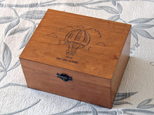Load image into Gallery viewer, Hot Air Balloon drawing memory box, Custom engraved box, Personalized keepsake box