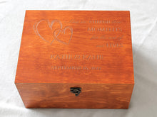 Load image into Gallery viewer, Wedding keepsake box for wedding mementos storage, Personalized wooden box gift for the couple