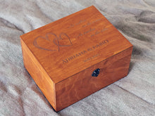 Load image into Gallery viewer, Wedding memento storage box with customization, Personalized wood box for anniversary gift