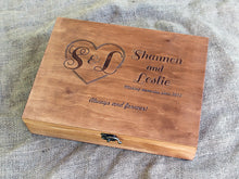 Load image into Gallery viewer, Wedding photos storage box, Personalized wedding memory wood box