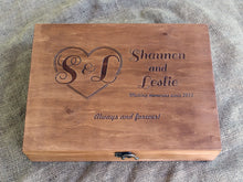 Load image into Gallery viewer, Wedding photos storage box, Personalized wedding memory wood box