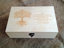 Cargar imagen en el visor de la galería, Caja de recuerdos personalizada con su mensaje especial o poema grabado en la tapa, Caja de recuerdos personalizada