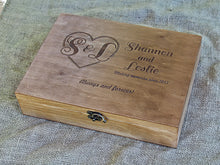 Load image into Gallery viewer, Wedding photos storage box, Personalized wedding memory wood box