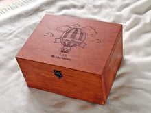 Load image into Gallery viewer, Hot Air Balloon drawing memory box, Custom engraved box, Personalized keepsake box