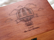 Load image into Gallery viewer, Hot Air Balloon drawing memory box, Custom engraved box, Personalized keepsake box