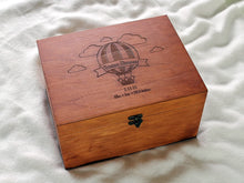 Load image into Gallery viewer, Hot Air Balloon drawing memory box, Custom engraved box, Personalized keepsake box
