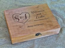 Load image into Gallery viewer, Wedding photos storage box, Personalized wedding memory wood box