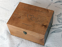 Load image into Gallery viewer, Wedding oath engraved on box, Custom wedding memento storage box