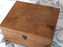 Load image into Gallery viewer, Wedding oath engraved on box, Custom wedding memento storage box