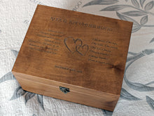 Load image into Gallery viewer, Wedding oath engraved on box, Custom wedding memento storage box