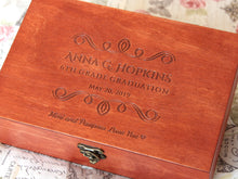 Load image into Gallery viewer, Graduation gift box, Personalized wood box for girls and boys on graduation