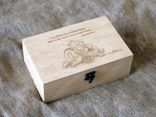 Load image into Gallery viewer, Memory box personalized with your favorite Winnie the Pooh saying, Wooden kepsake box