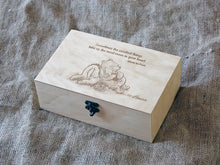 Load image into Gallery viewer, Personalized keepsake box with Winnie the Pooh saying and name, Custom wooden gift box