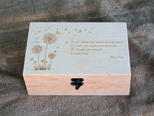 Load image into Gallery viewer, Personalized Memory box with custom verse or poem engraved, Keepsake gift box