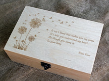 Load image into Gallery viewer, Personalized Memory box with custom verse or poem engraved, Keepsake gift box