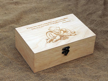 Load image into Gallery viewer, Custom Winnie the pooh quote engraved on wood box, Custom saying on memory box, Personalized keepsake box
