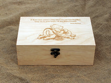 Load image into Gallery viewer, Custom Winnie the pooh quote engraved on wood box, Custom saying on memory box, Personalized keepsake box