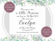 Lade das Bild in den Galerie-Viewer, Holzbox für Baby Mädchen, Personalisierte Erinnerungsbox, Zeitkapsel zum ersten Geburtstag