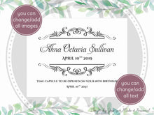 Load image into Gallery viewer, First Birthday Time Capsule, Vintage frame engraved memory box for a baby