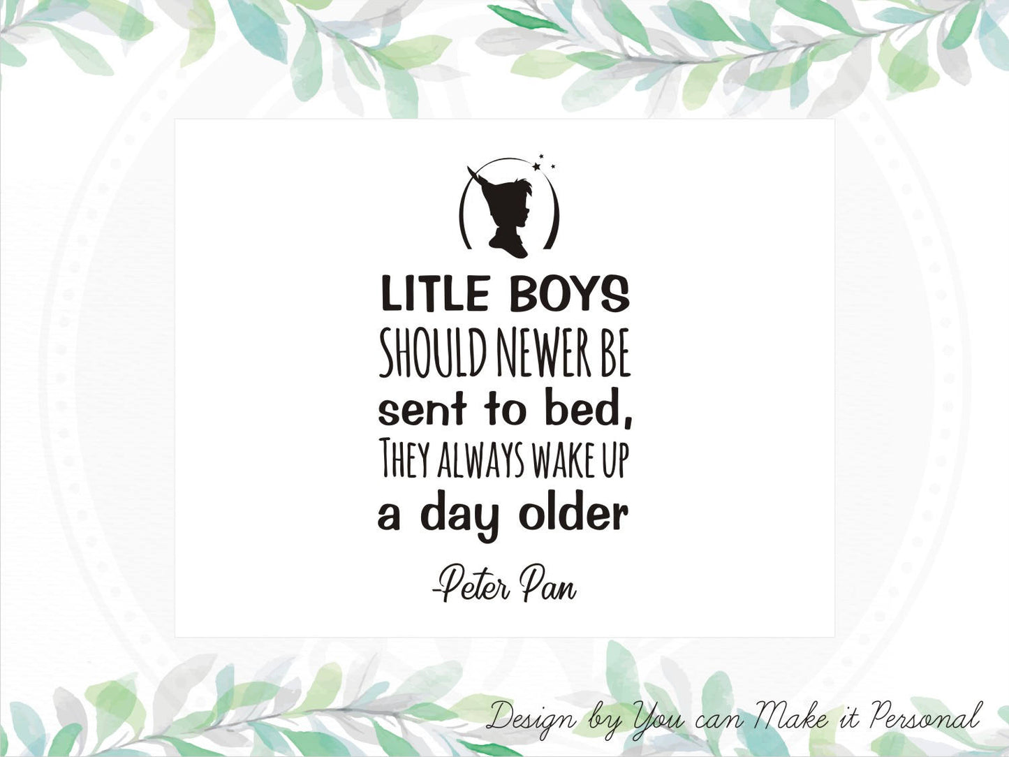 Personalized Peter Pan wooden keepsake box for a child's special memories