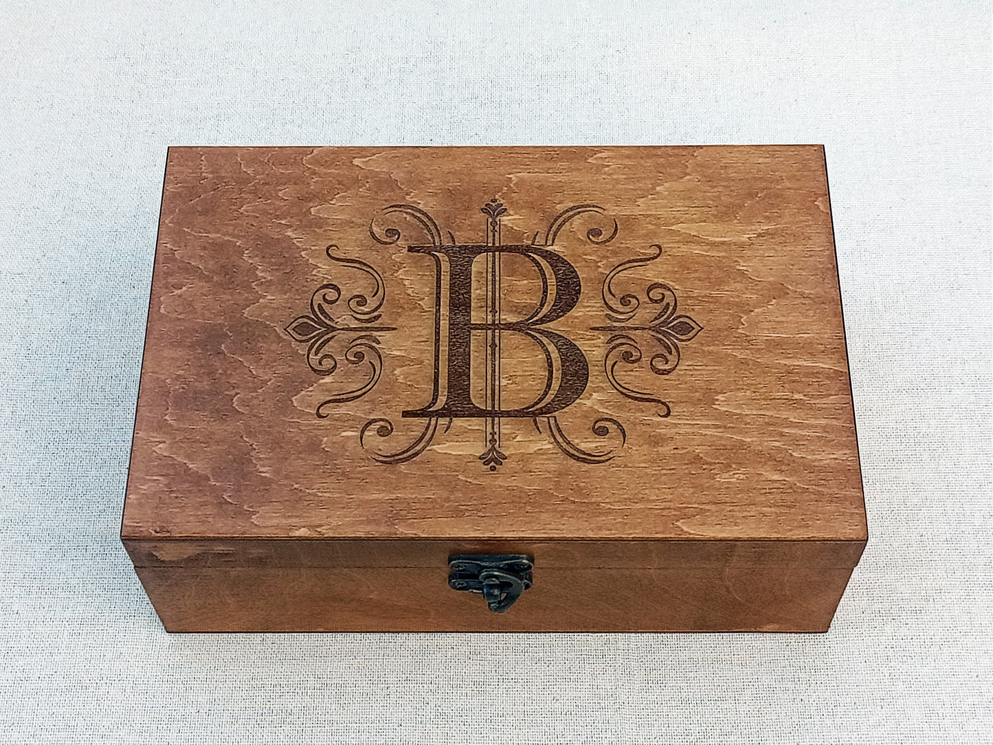 Monogrammed Wooden Box | Personalized Jewelry Box with monogram | Custom gift for her or him