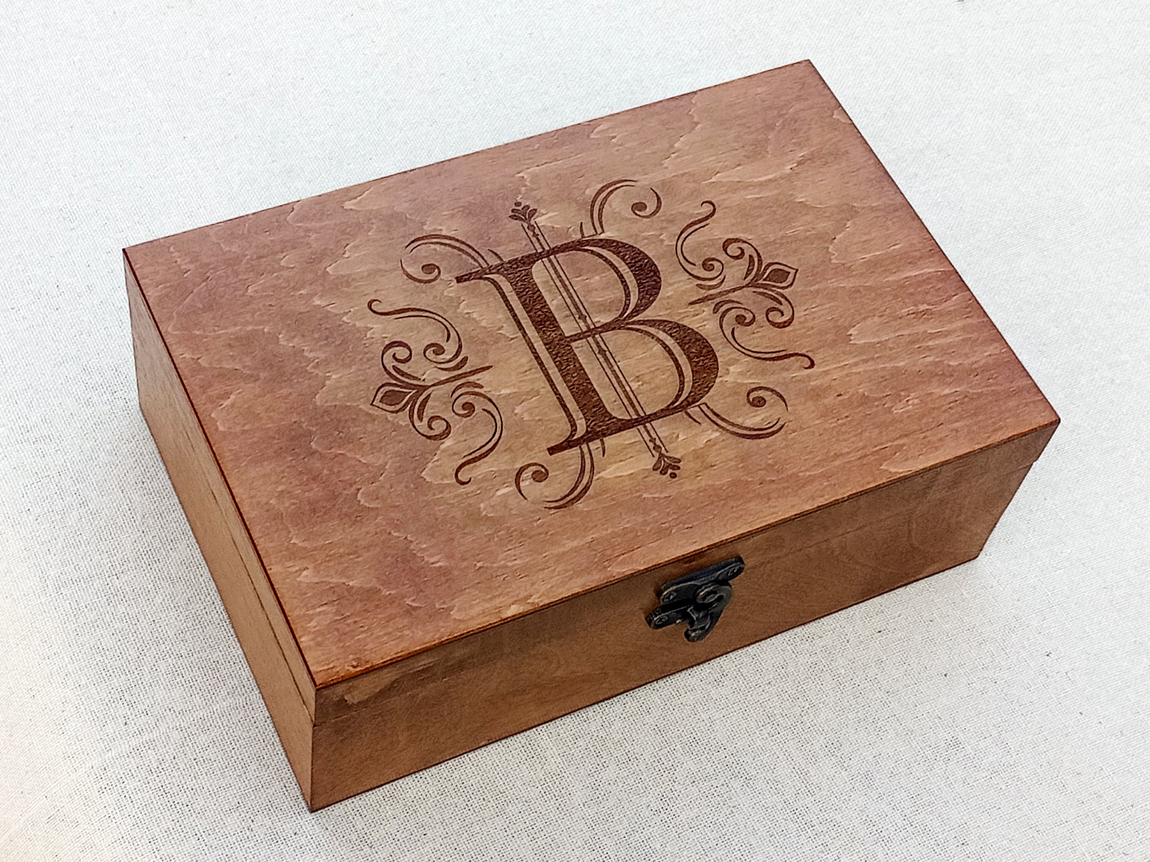 Monogrammed Wooden Box | Personalized Jewelry Box with monogram ...