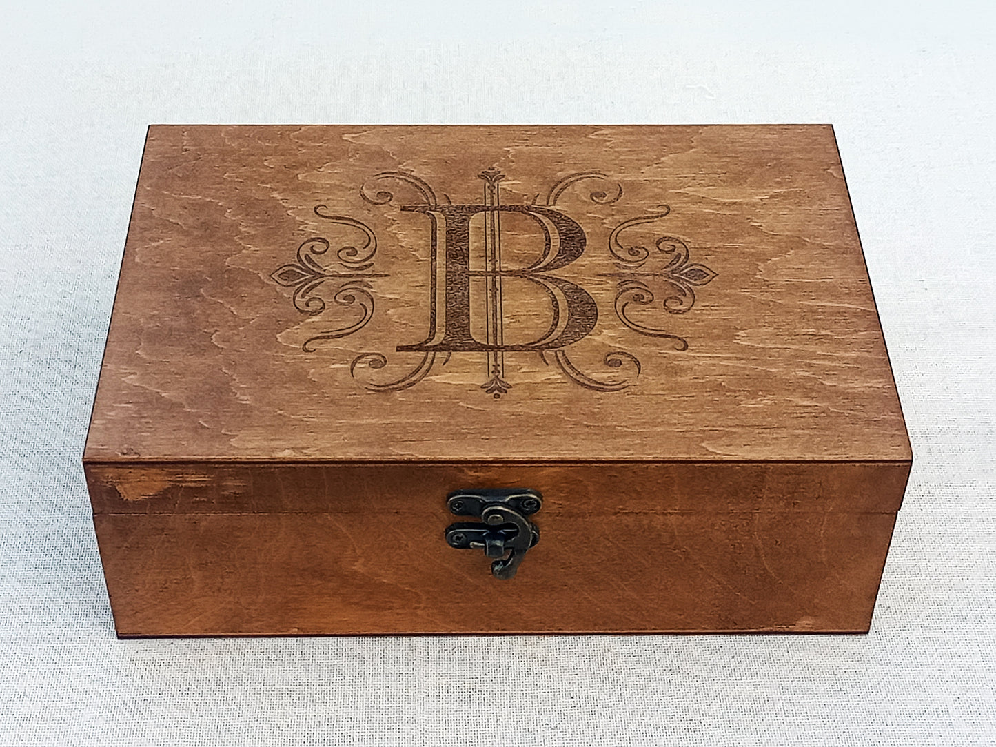 Monogrammed Wooden Box | Personalized Jewelry Box with monogram | Custom gift for her or him