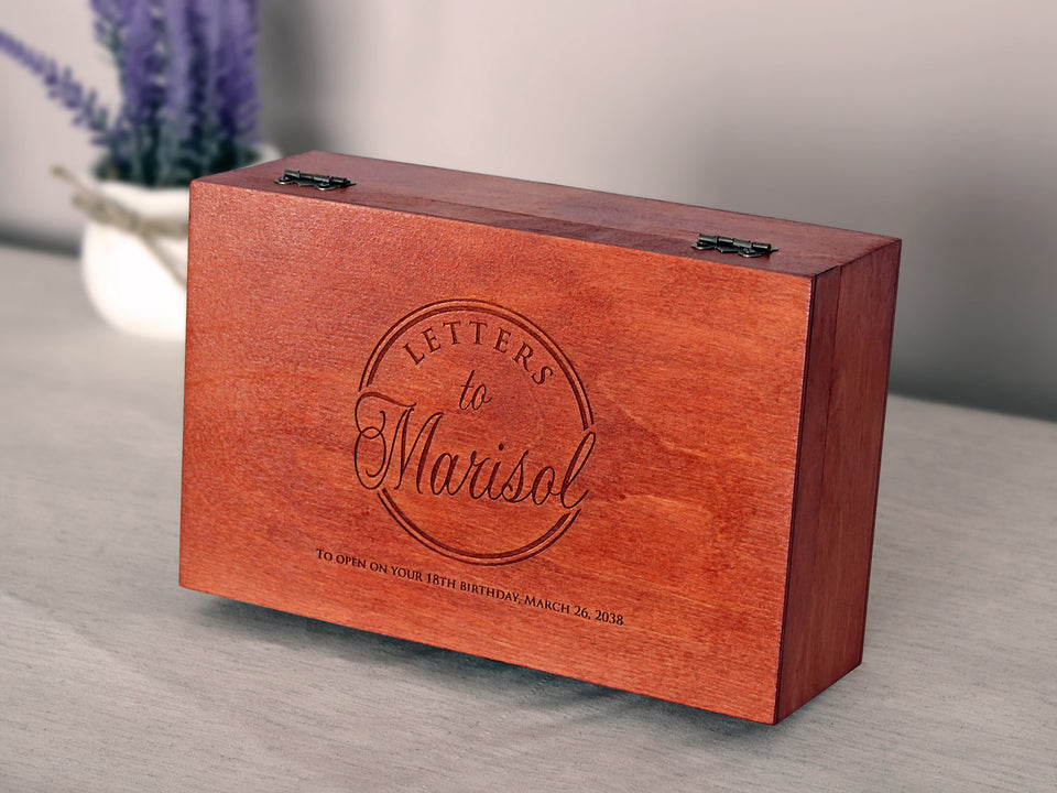 keepsake wooden box for letters