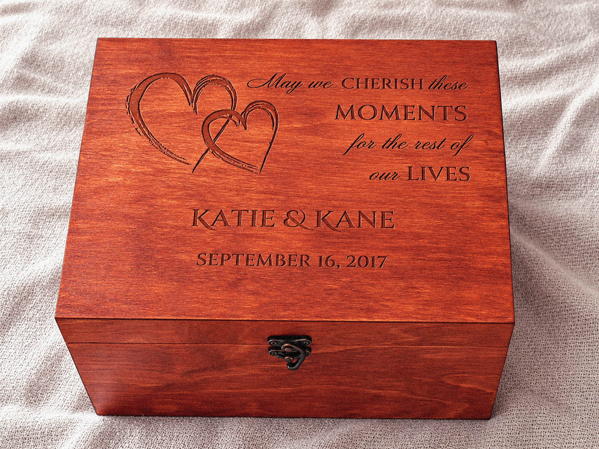 ersonalized Wedding Keepsake Box – “May We Cherish these Moments”