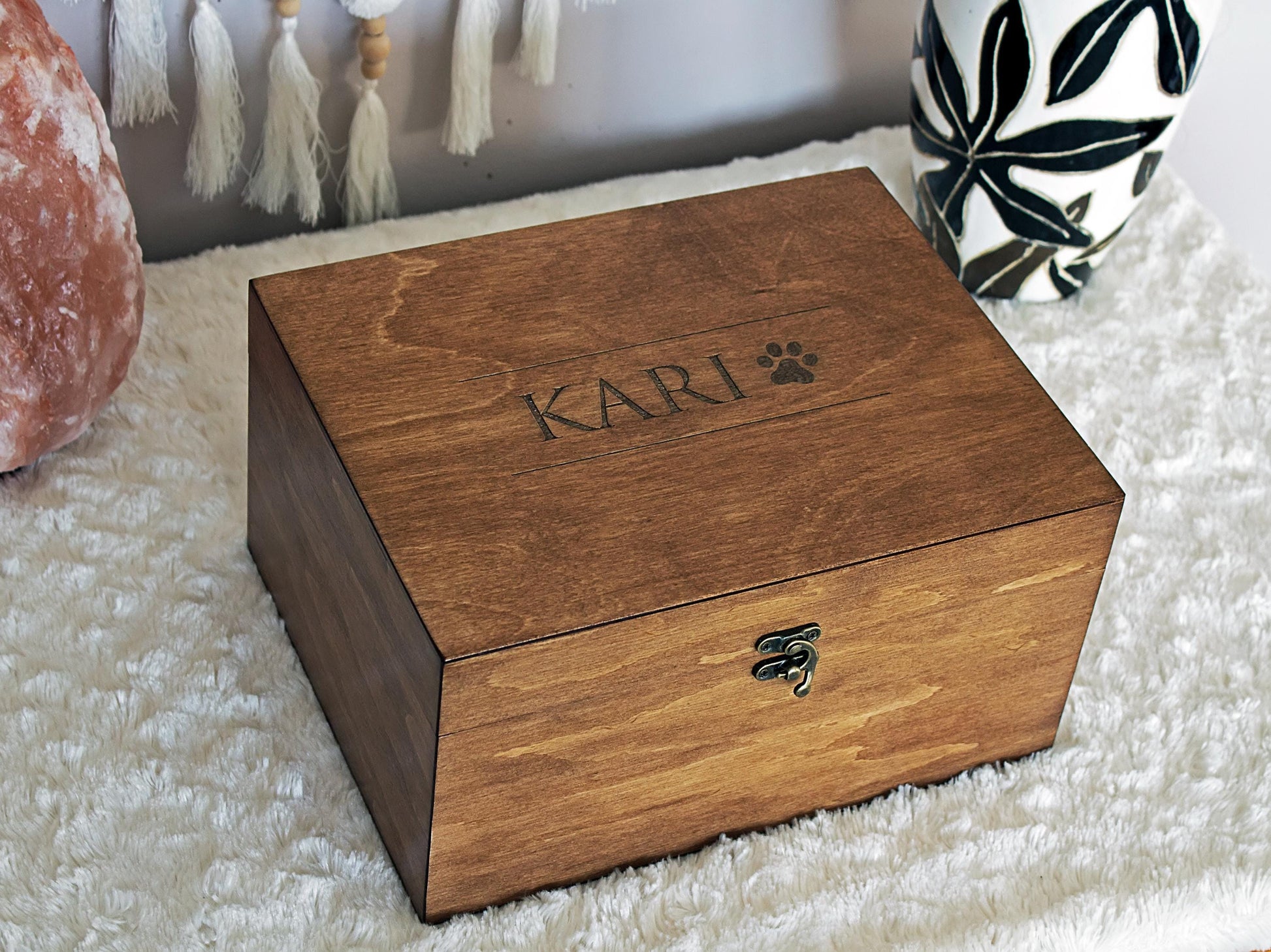 Personalized wooden pet memorial box | Custom Dog Bereavement Gift | Monogrammed pet urn | In Loving Memory Box