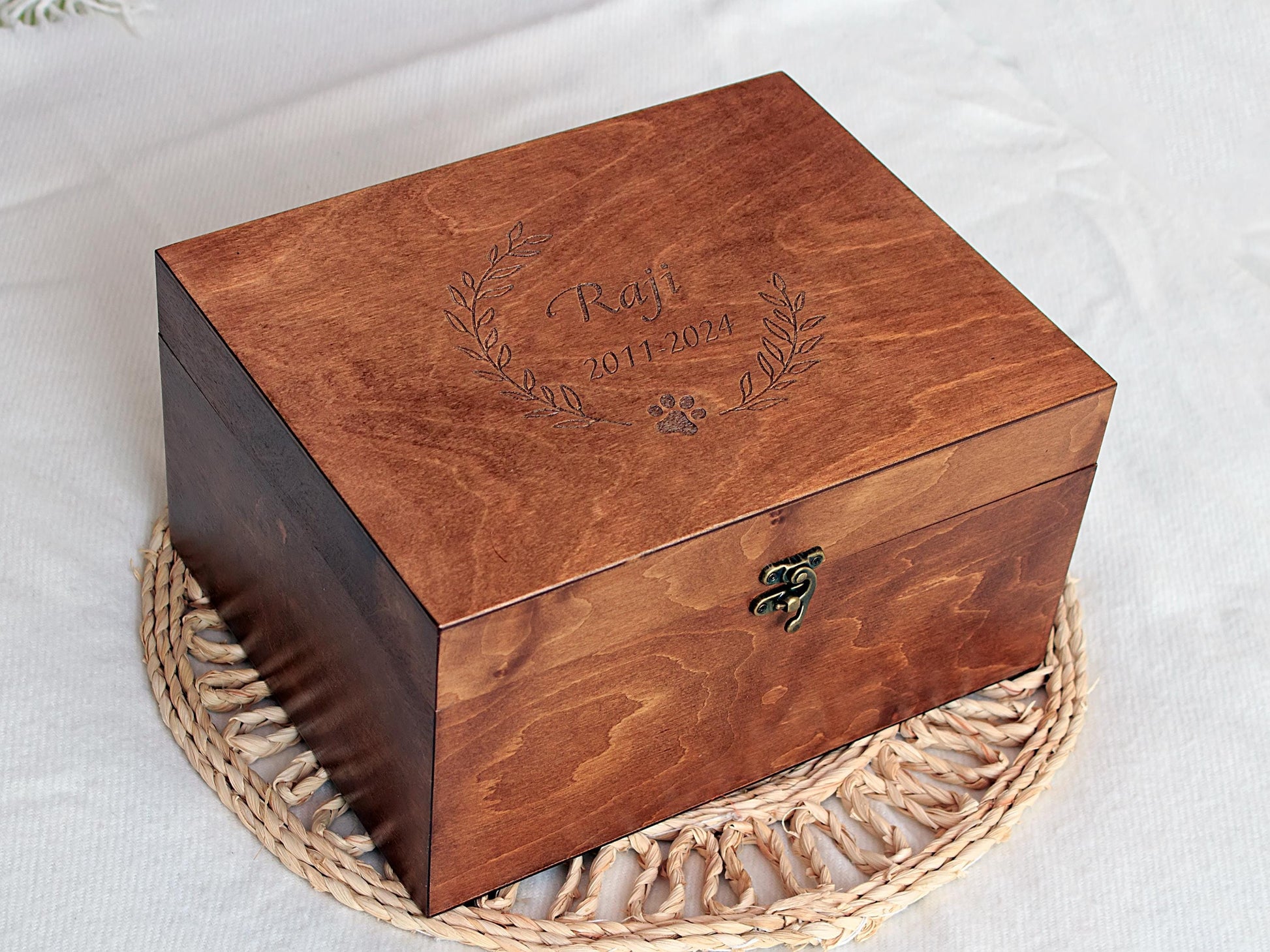 Personalized wooden pet memorial box | Custom Dog Bereavement Gift | Monogrammed pet urn | In Loving Memory Box