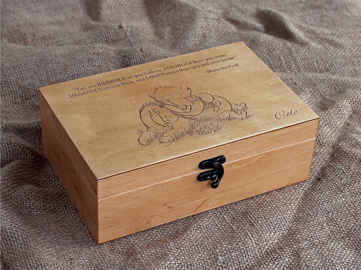 Winnie the Pooh Quote Keepsake Box – Personalized Gift for Child or Teen