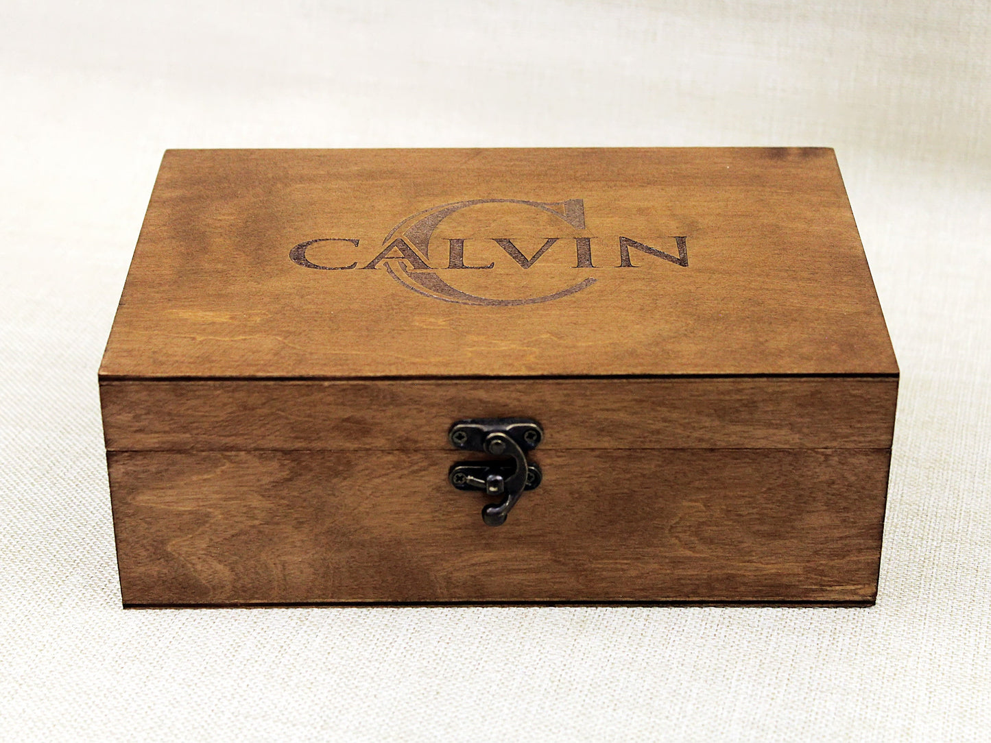 Personalized wooden box with name and monogram, Custom Jewelry Box, Baptism gift