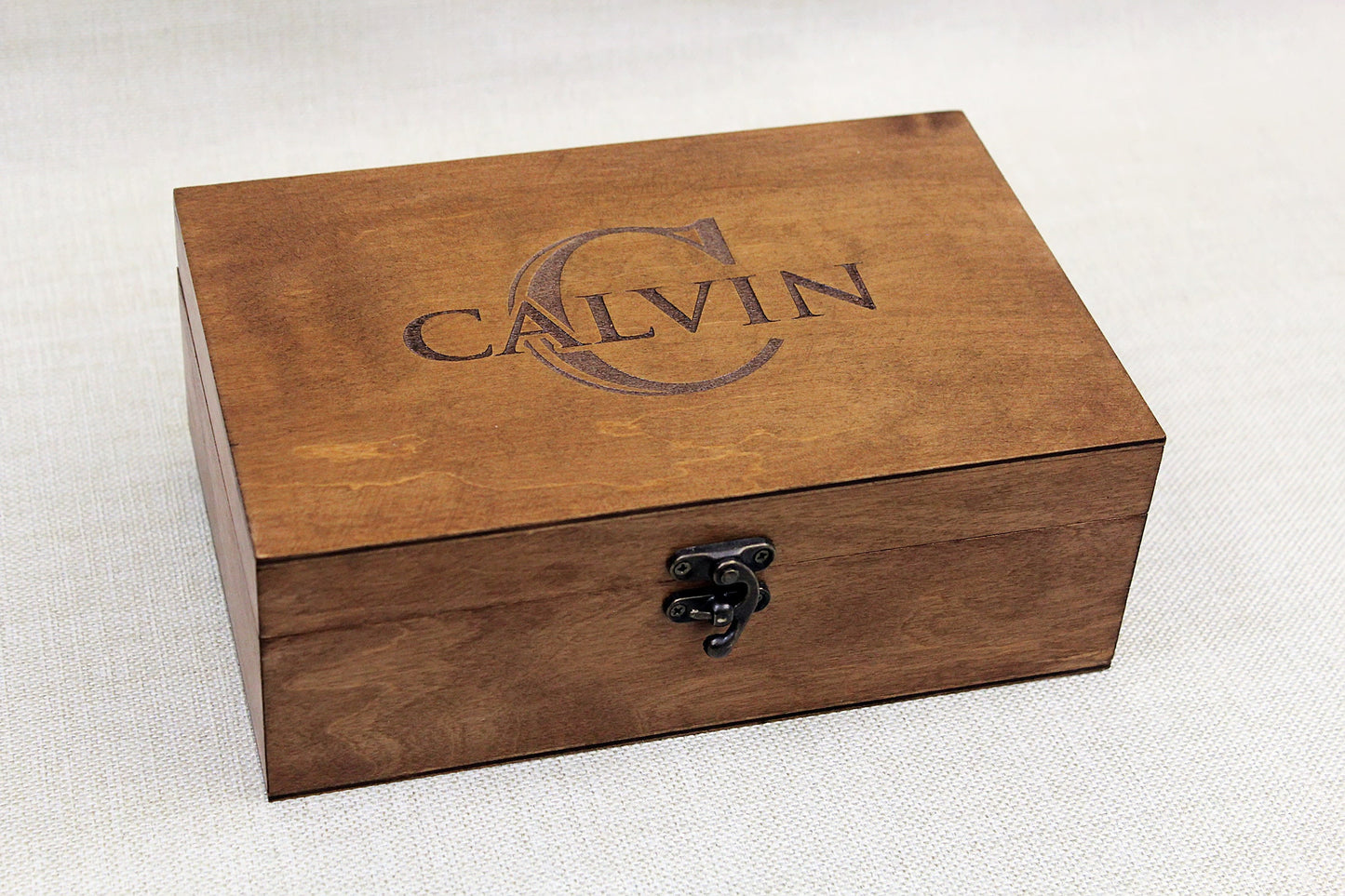 Personalized wooden box with name and monogram, Custom Jewelry Box, Baptism gift