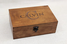 Load image into Gallery viewer, Personalized wooden box with name and monogram, Custom Jewelry Box, Baptism gift
