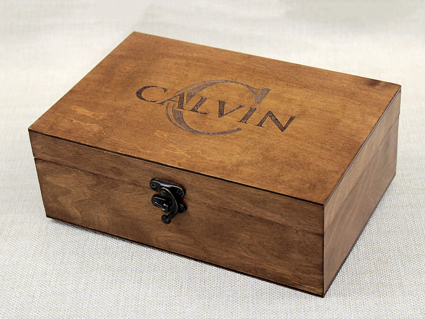 Personalized wooden box with name and monogram, Custom Jewelry Box, Baptism gift