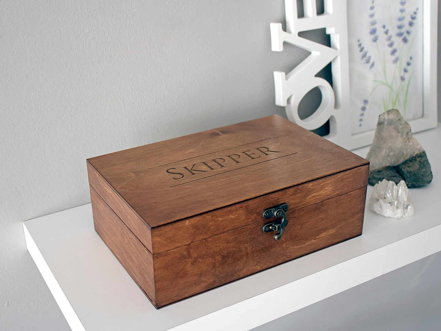 Personalized wooden box with engraved name, Custom keepsake box, Personalized pet urn