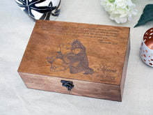 Load image into Gallery viewer, Winnie the Pooh quote on wooden box, Personalized keepsake box with custom saying, Winnie and Eeyore on memory box
