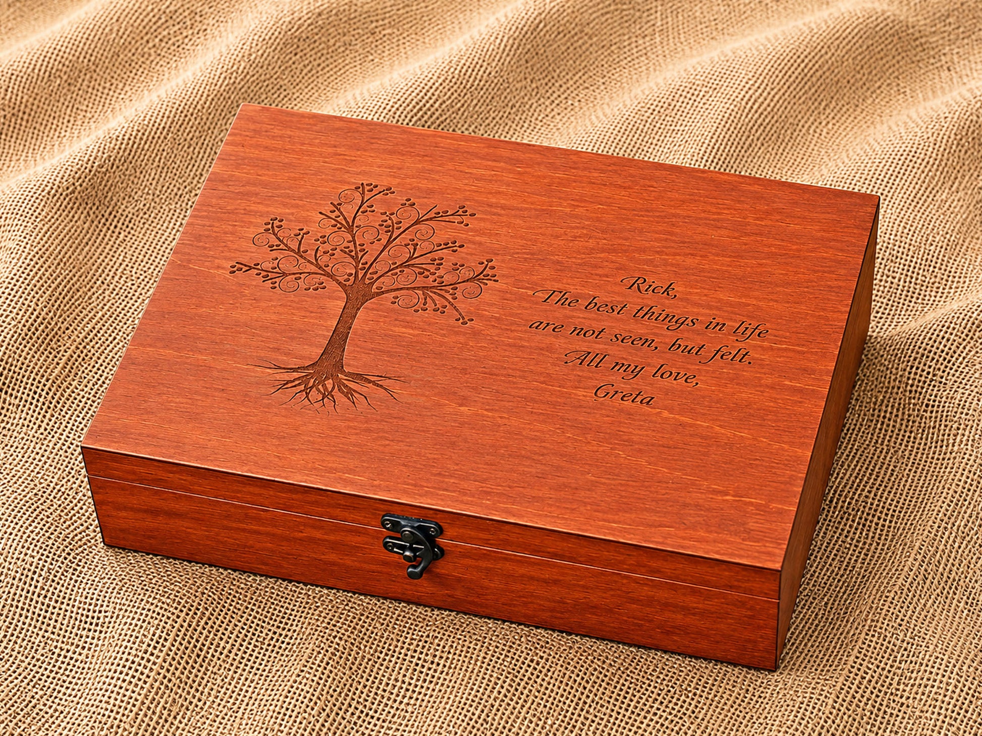 Handcrafted personalized anniversary gift for her to store jewelry and special romantic memories