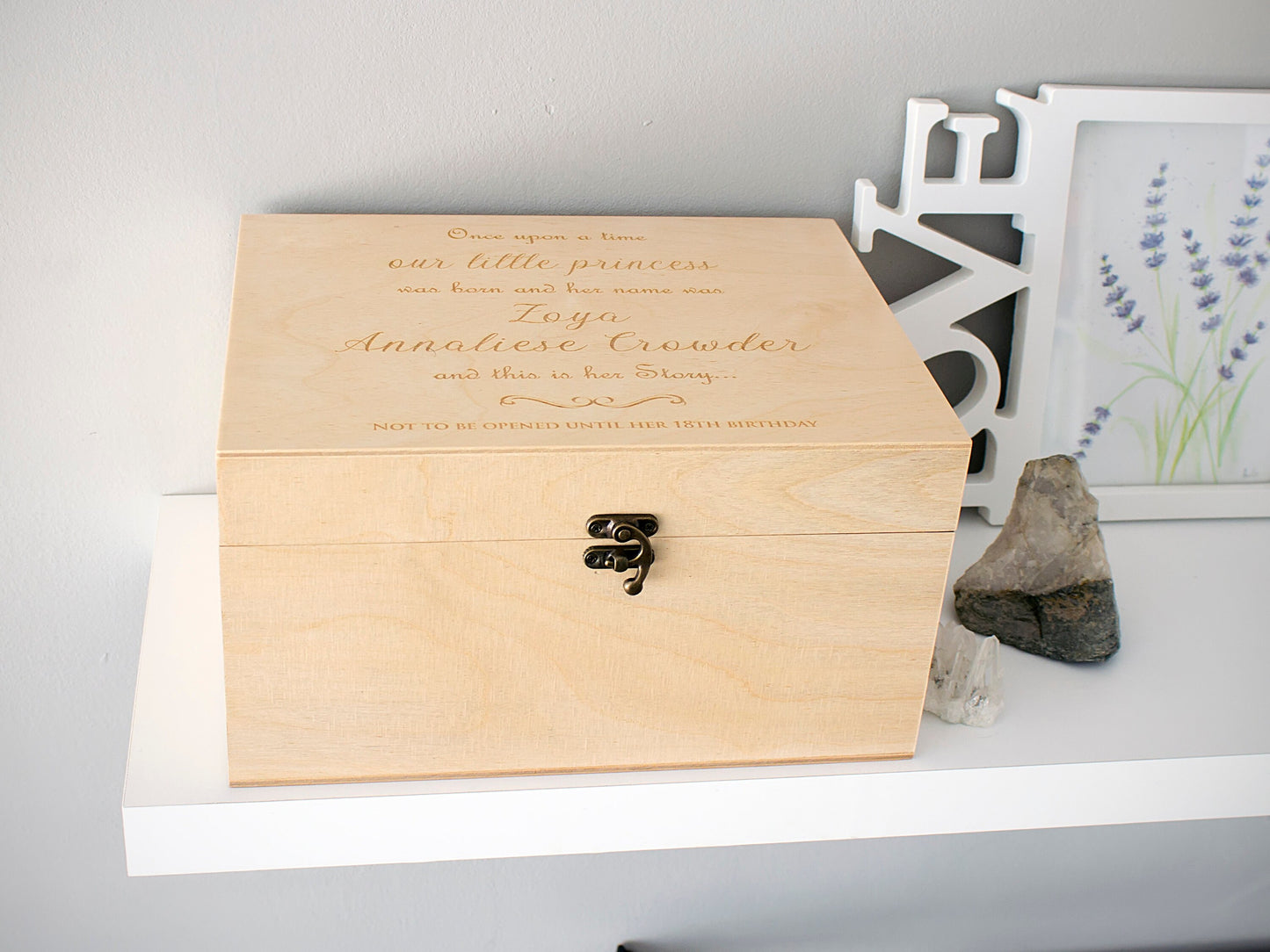 Personalized baby memory box for first birthday keepsakes