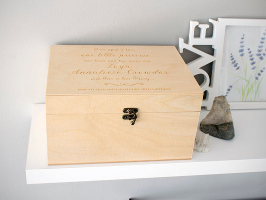 Personalized baby memory box for first birthday keepsakes