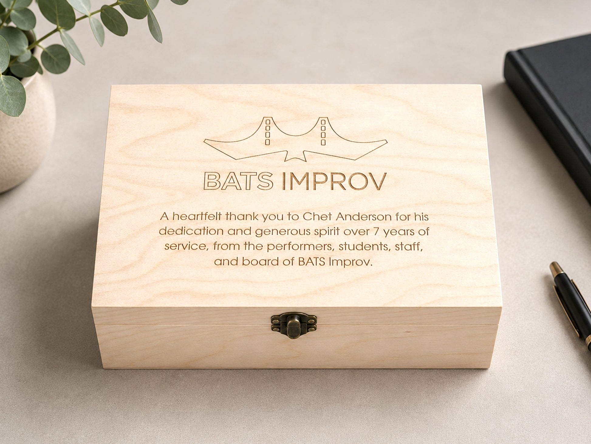 Personalized corporate gift box with logo and employee appreciation message