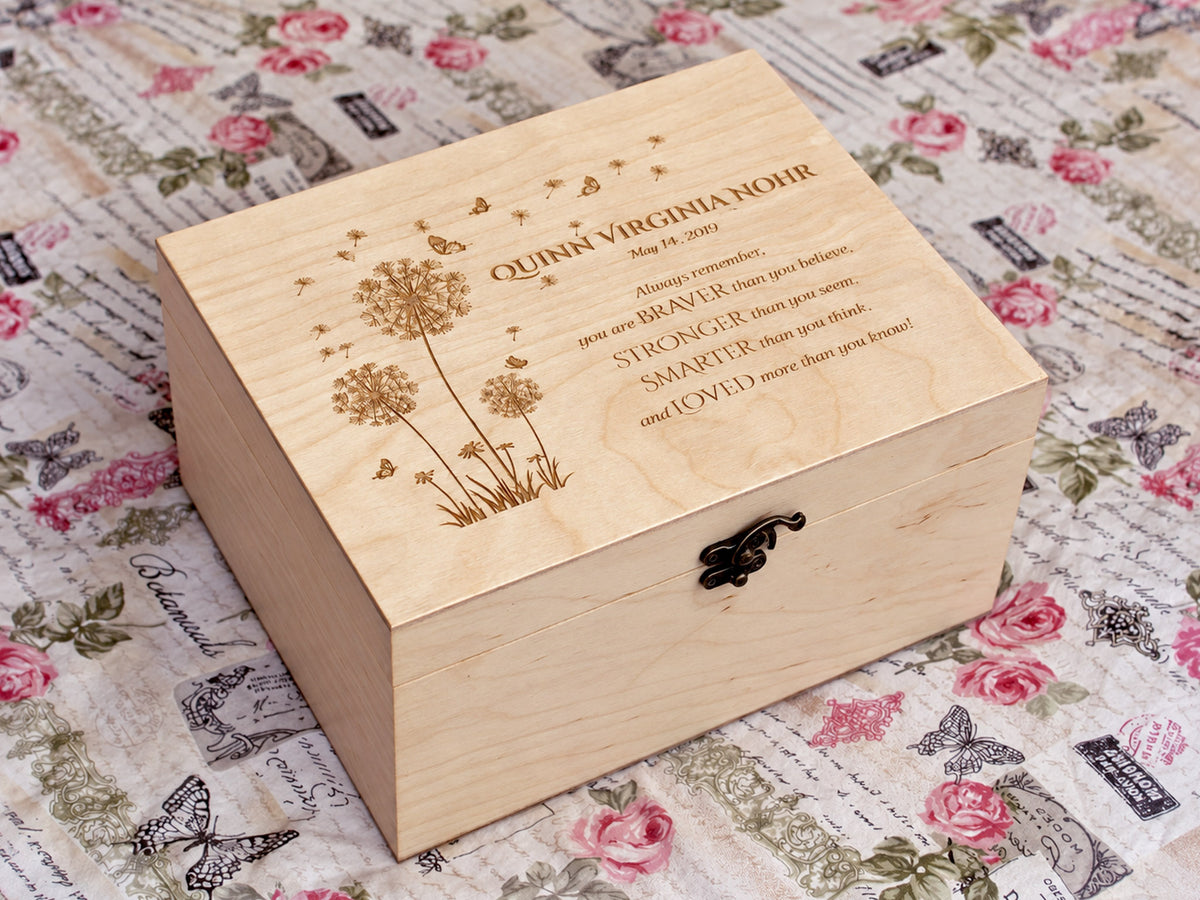 Personalized Winnie the Pooh keepsake gift box with engraved quote and custom name