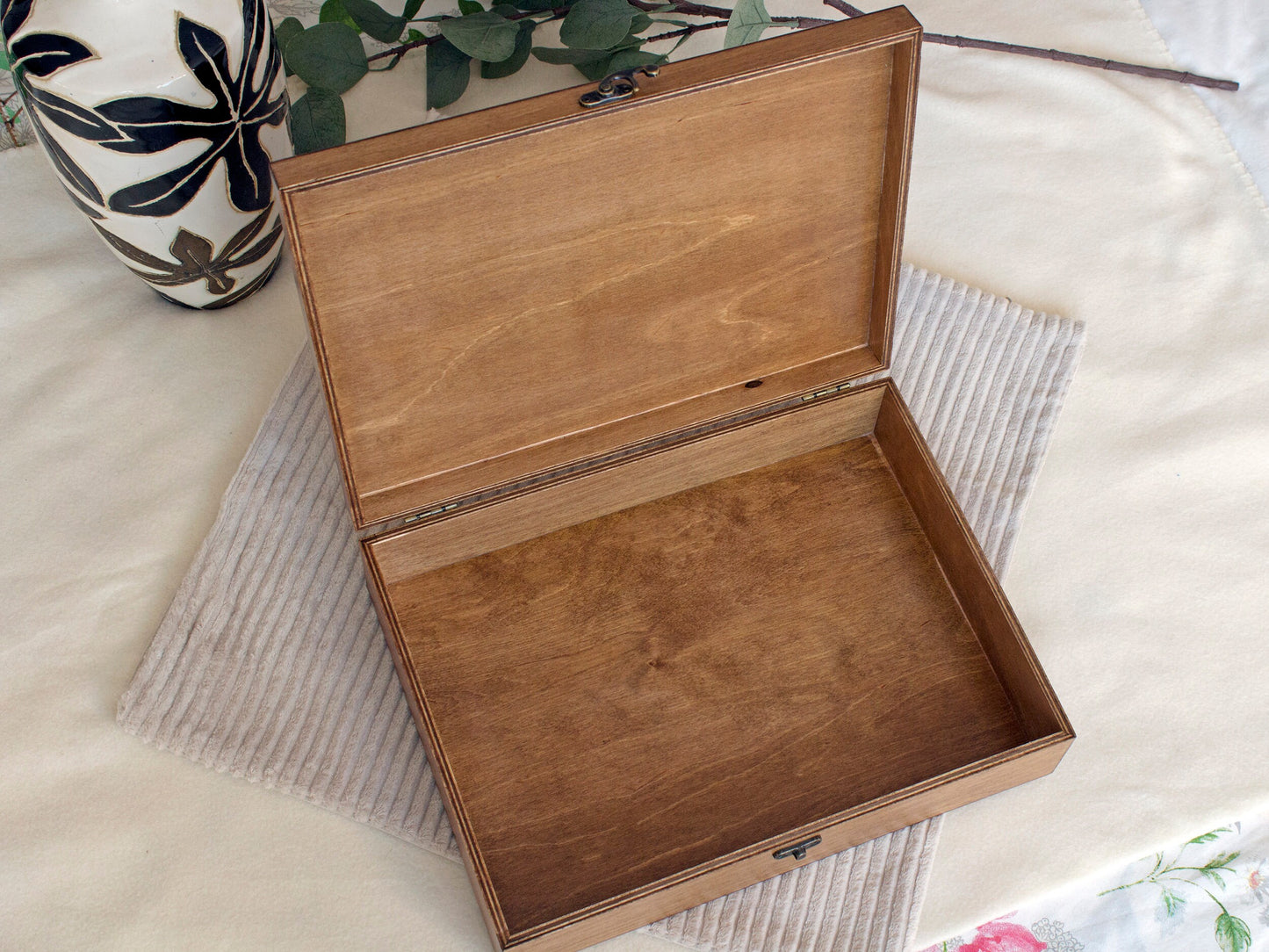 Personalized wooden keepsake box for storing treasured memories
